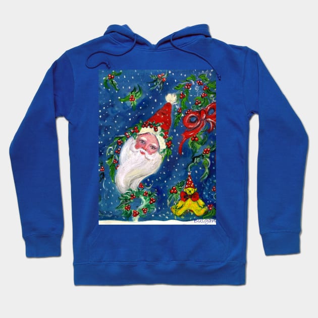 CHRISTMAS NIGHT ,SANTA CLAUS PORTRAIT WITH TOYS Hoodie by BulganLumini